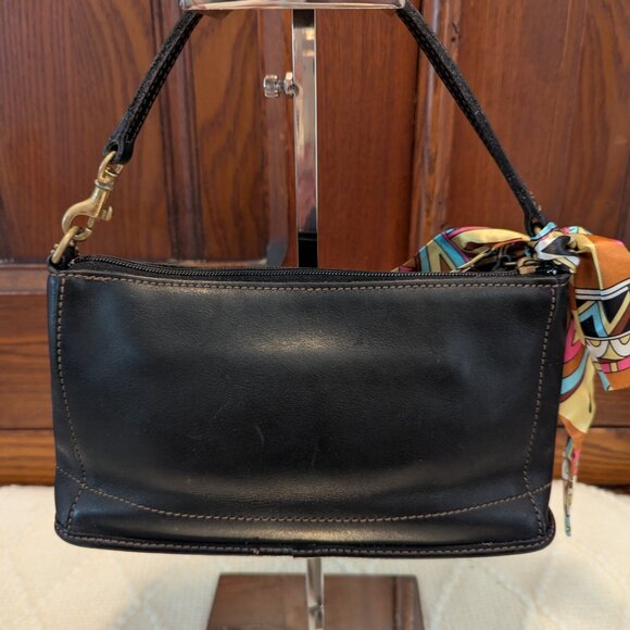 COACH vintage 9311 mini black leather bag baguette - Picture 3 of 11
